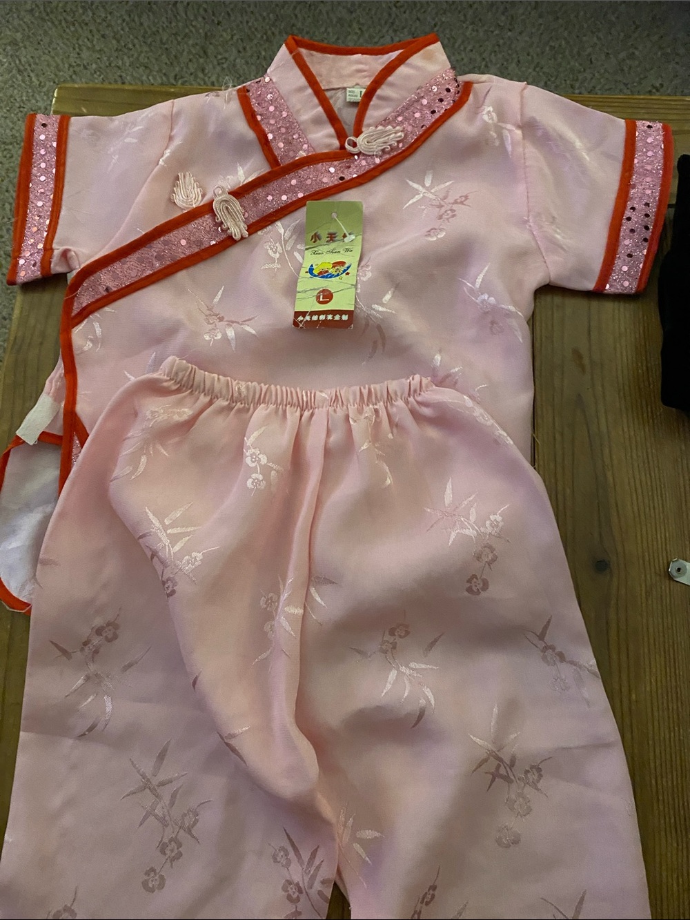 Traditional Kids Costume - Pink Embroidered Set